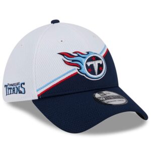 Men's New Era  White/Navy Tennessee Titans 2023 Sideline 39THIRTY Flex Hat