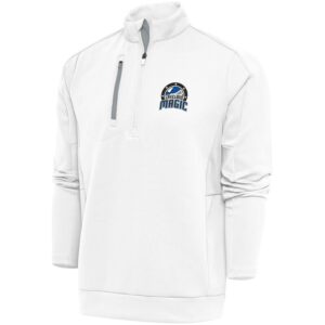Men's Antigua  White Lakeland Magic Generation Quarter-Zip Pullover Top