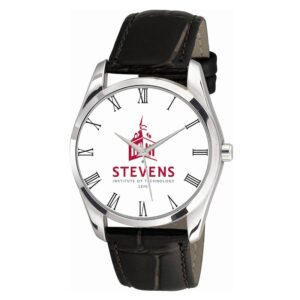 Women's Stevens Institute of Technology Ducks Berkeley Black Leather Watch