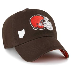 Women's '47  Brown Cleveland Browns Confetti Icon Clean Up Adjustable Hat
