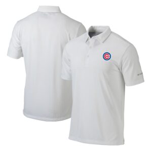 Men's Columbia White Chicago Cubs Omni-Wick Drive Polo