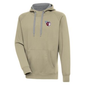 Men's Antigua  Khaki Cleveland Guardians Victory Pullover Hoodie