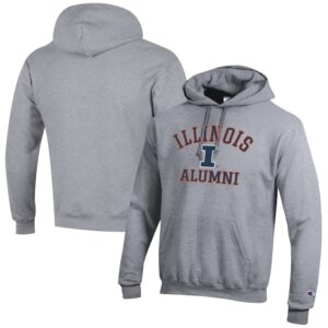 Men's Champion  Gray Illinois Fighting Illini Alumni Logo Pullover Hoodie