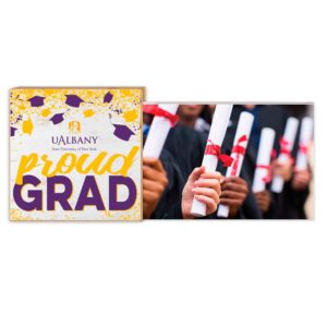 White SUNY Albany Great Danes 5" x 10.5" Proud Grad Floating Frame