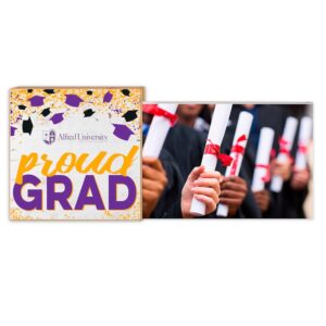 White Alfred University Saxons 5" x 10.5" Proud Grad Floating Frame