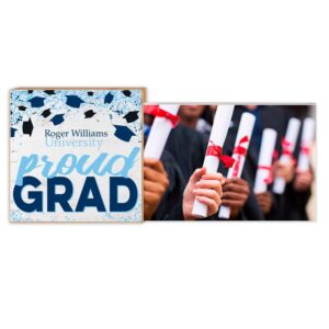 White RWU Hawks 5" x 10.5" Proud Grad Floating Frame
