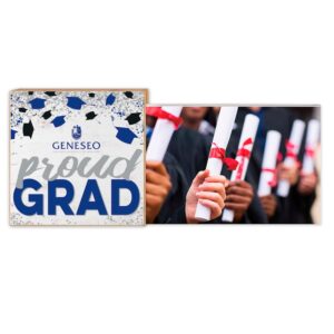 White SUNY Geneseo Knights 5" x 10.5" Proud Grad Floating Frame