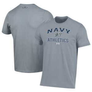 Men's Under Armour  Gray Navy Midshipmen Athletics Performance T-Shirt