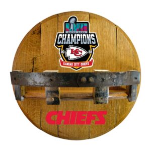 Imperial Kansas City Chiefs Super Bowl LVII Champions 21'' Reclaimed Oak Bar Shelf