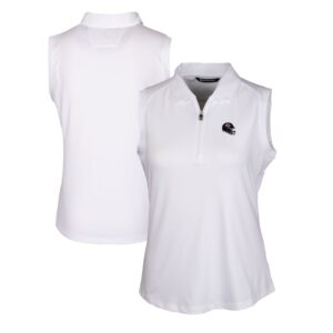 Women's Cutter & Buck  White Chicago Bears Helmet Logo DryTec Forge Stretch Sleeveless Polo