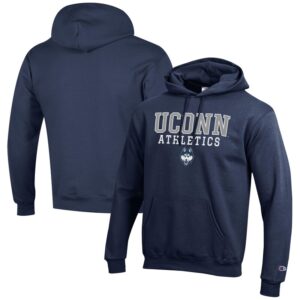 Men's Champion  Navy UConn Huskies Athletics Logo Stack Pullover Hoodie