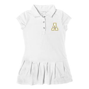 Girls Toddler Garb  White Appalachian State Mountaineers Caroline Cap Sleeve Polo Dress