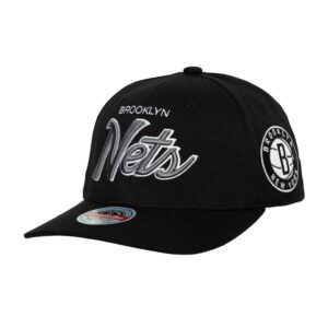 Men's Mitchell & Ness Black Brooklyn Nets MVP Team Script 2.0 Stretch-Snapback Hat