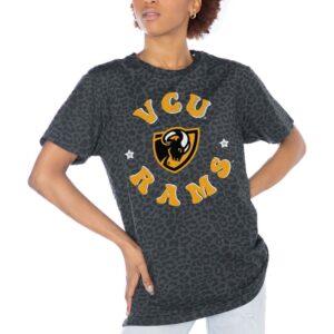 Women's Gameday Couture Charcoal VCU Rams Victory Lap Leopard Standard Fit T-Shirt