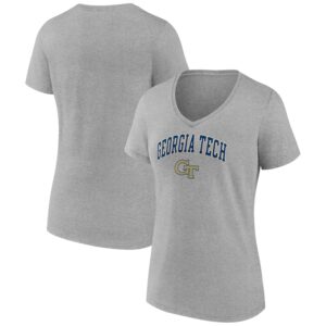 Women's Gray Georgia Tech Yellow Jackets Campus V-Neck T-Shirt