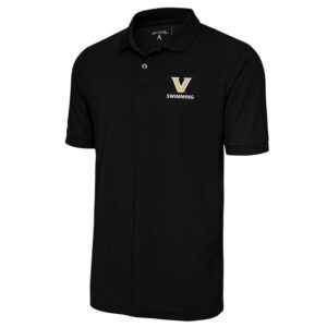 Men's Antigua  Black Vanderbilt Commodores Swimming Legacy Pique Polo