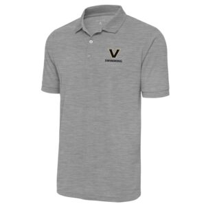 Men's Antigua  Heather Gray Vanderbilt Commodores Swimming Legacy Pique Polo