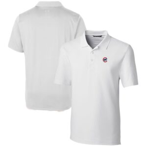 Men's Cutter & Buck  White Chicago Cubs Forge Stretch Polo