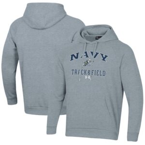 Men's Under Armour  Gray Navy Midshipmen Track & Field All Day Fleece Pullover Hoodie