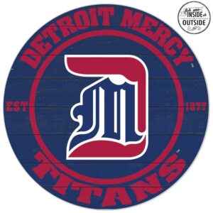 Detroit Mercy Titans 20'' x 20'' Indoor/Outdoor Weathered Circle Sign