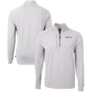 Men's Cutter & Buck  Heather Gray Spelman College Jaguars Big & Tall Adapt Eco Knit Quarter-Zip Pullover Top