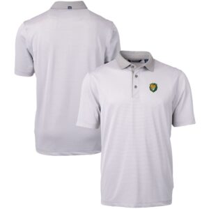 Men's Cutter & Buck  Gray/White Southeastern Louisiana Lions Big & Tall Virtue Eco Pique Micro Stripe Recycled Polo