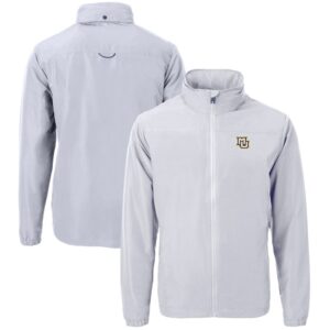 Men's Cutter & Buck  Gray Marquette Golden Eagles Big & Tall Charter Eco Knit Recycled Full-Zip Jacket
