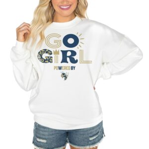 Women's Gameday Couture White Georgia Tech Yellow Jackets PoweredBy Go Girl Premium Pullover Sweatshirt