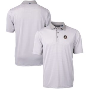 Men's Cutter & Buck  Gray/White Florida State Seminoles Big & Tall Virtue Eco Pique Micro Stripe Recycled Polo