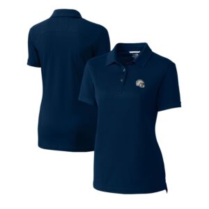 Women's Cutter & Buck  Navy Los Angeles Chargers Helmet Logo Advantage DryTec Tri-Blend Pique Polo