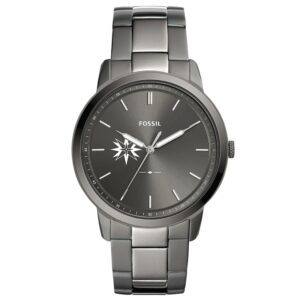 Men's Fossil  Gray Moravian Greyhounds Minimalist Three-Hand Smoke Watch
