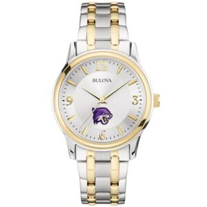 Men's Bulova  Silver/Gold Bethel Wildcats Two-Tone Stainless Steel Watch
