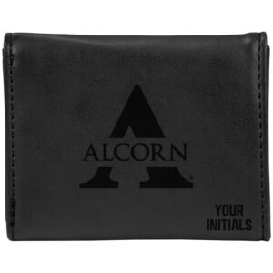 Black Alcorn State Braves Personalized Trifold Wallet