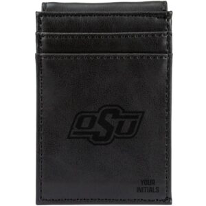 Black Oklahoma State Cowboys Personalized Front Pocket Wallet