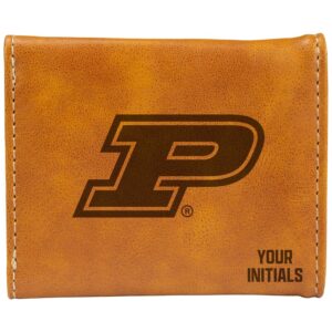 Brown Purdue Boilermakers Personalized Trifold Wallet