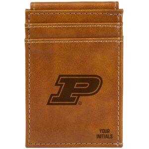 Brown Purdue Boilermakers Personalized Front Pocket Wallet