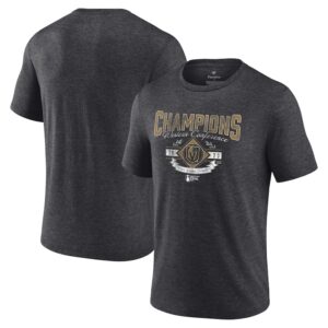 Men's Fanatics  Heather Charcoal Vegas Golden Knights 2023 Western Conference Champions Icing Tri-Blend T-Shirt