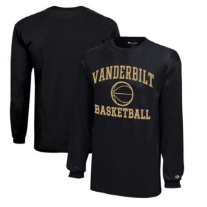 Youth Champion  Black Vanderbilt Commodores Icon Logo Long Sleeve Basketball T-Shirt