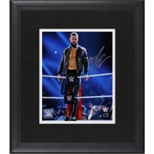 Finn Bálor WWE Autographed Framed 8" x 10" Sitting on Top Turnbuckle with Jacket On Photograph