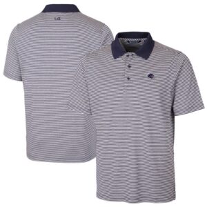 Men's Cutter & Buck  Navy UTSA Roadrunners  Forge Tonal Stripe DryTec Stretch Polo