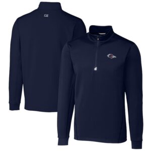 Men's Cutter & Buck  Navy UTSA Roadrunners Big & Tall Traverse Stretch Quarter-Zip DryTec Pullover Top
