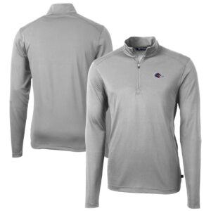 Men's Cutter & Buck  Gray UTSA Roadrunners Big & Tall Virtue Eco Pique Recycled Quarter-Zip Pullover Top