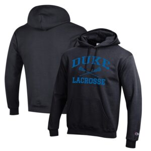 Men's Champion  Black Duke Blue Devils Icon Logo Lacrosse Pullover Hoodie