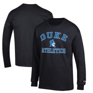 Men's Champion  Black Duke Blue Devils Arch Logo Athletics Long Sleeve T-Shirt