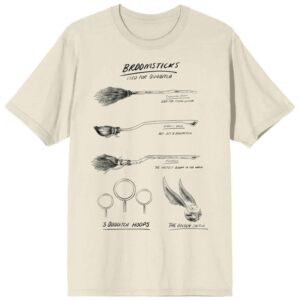 Unisex Cream Harry Potter Brooms T-Shirt