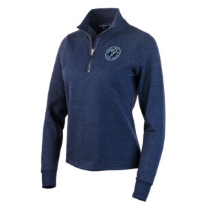 Women's Antigua  Heather Navy Sugar Land Space Cowboys Action Quarter-Zip Pullover Sweatshirt