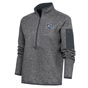 Women's Antigua  Heather Charcoal Midland Rockhounds Fortune Half-Zip Pullover Jacket