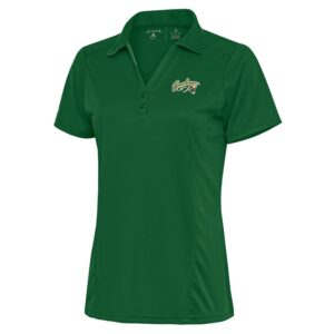 Women's Antigua Hunter Green Greensboro Grasshoppers Tribute Polo