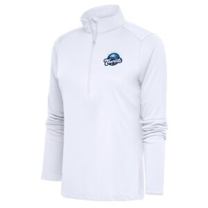 Women's Antigua  White Asheville Tourists Tribute Half-Zip Pullover Top