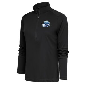 Women's Antigua  Charcoal Asheville Tourists Tribute Half-Zip Pullover Top